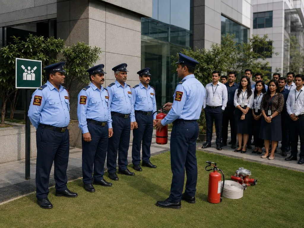 Three Eyes Security Services emergency response and fire safety drill